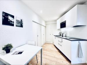 Eldhús eða eldhúskrókur á Business Apartment ZIMMERzuVERMIETEN in Solothurn