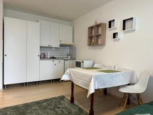 Kuchyň nebo kuchyňský kout v ubytování Steinhauer Business Appartement