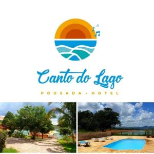 logotipo de un complejo con piscina en Canto do lago pousada, en Guapé