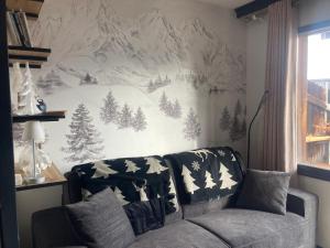 Posezení v ubytování Appartement ambiance chalet Avoriaz