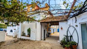 a small white building with a pathway leading into it at Casa do Paço Aveiro HolidayHome in Aveiro