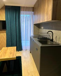 Leśne Wzgórze Apartamenty的厨房或小厨房