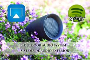 a microphone in a field of purple flowers at La Marabulla in Ronda