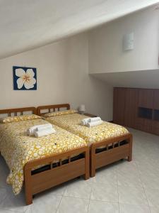 阿巴迪亞聖薩瓦托的住宿－La casa di Chicca，双床间设有2张单人床。