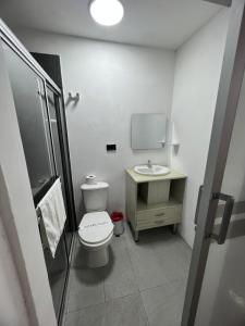 Ένα μπάνιο στο Apartamento para grupos grandes dentro de centro comercial con frisby +28 φωτογραφίες