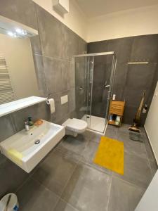 Koupelna v ubytování Apartmány v Javorné na Šumavě