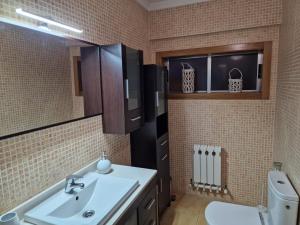 bagno con lavandino e servizi igienici di Lovely Balaídos a Vigo