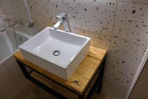 Baðherbergi á Penzion pod Hazmburkem