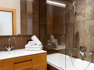 a bathroom with a shower and a sink at Apartment in Schröcken near Ski Arlberg in Schröcken