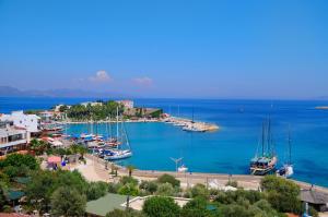 a group of boats docked in a harbor at Datca Sapphire Hotel in Datca