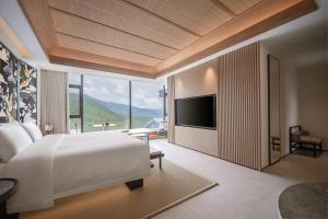 TV a/nebo společenská místnost v ubytování Tengchong Jingge Banshan Hot Spring Hotel