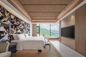 TV a/nebo společenská místnost v ubytování Tengchong Jingge Banshan Hot Spring Hotel