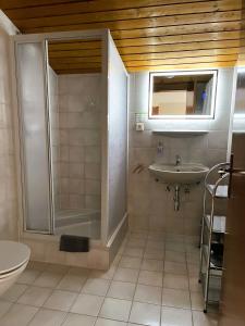 Koupelna v ubytování Landhaus Bichlbach