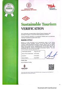 Certifikát, hodnocení, plakát nebo jiný dokument vystavený v ubytování Barin Hotel