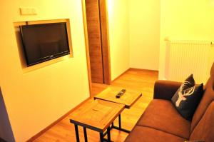 TV a/nebo společenská místnost v ubytování Haus Alpenglühn