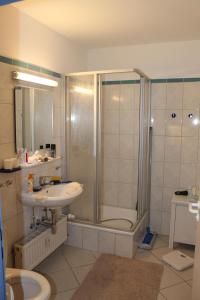Koupelna v ubytování Ostseeferienwohnung K1317 mit Meerblick