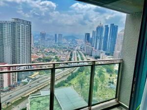 a view of a city from a building at Summer suites near klcc in Kuala Lumpur