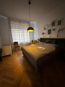 Big Vintage Style Flat Near Schönbrunn tesisinde bir odada yatak veya yataklar