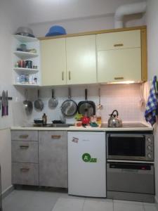 Kuchyň nebo kuchyňský kout v ubytování Loutraki-SPA-Apartment