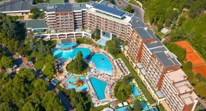 an overhead view of a hotel with a swimming pool at Flamingo Grand Hotel & Spa in Albena