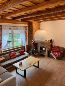 Χώρος καθιστικού στο Pokoje u Jasia i Małgosi