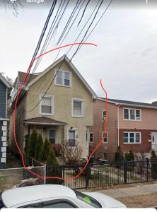 a house with a red line on top of it at Mo Short Term Rentals in Mount Vernon