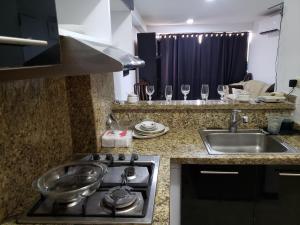 Kuchyň nebo kuchyňský kout v ubytování Apartamento los caobos