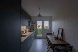 Kuchyňa alebo kuchynka v ubytovaní Appartement cosy, vue mer, terrasse et parking situé à Beaurivage