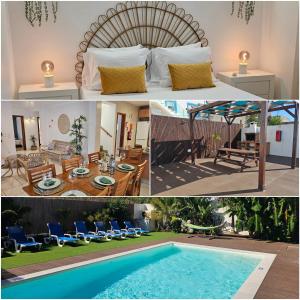 un collage de photos d'une maison avec une piscine dans l'établissement Seabreeze- Vista Mar-Vivenda Privada-Near Ericeira, à Ericeira