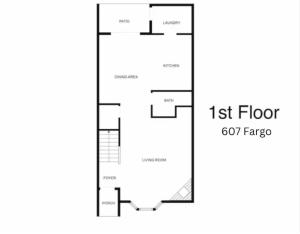 a floor plan of the floor of a house at Montrose 2-Unit Retreat 4BR Sleeps 20 Near DT in Houston