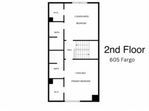 a floor plan of a floor at Montrose 2-Unit Retreat 4BR Sleeps 20 Near DT in Houston