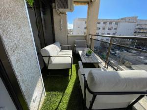Balkón alebo terasa v ubytovaní Apartemento piscina centro calella 3 min playa