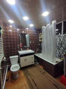 Guest House Ed&Er في Argavand: حمام مع مرحاض ومغسلة وحوض استحمام