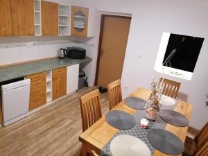 Kuchyň nebo kuchyňský kout v ubytování Apartmán Dobrá mysl