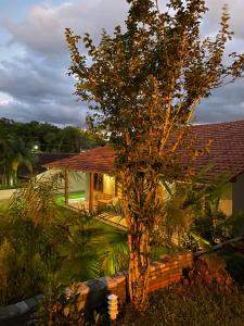 a tree in front of a house with a building at Bella Pousada in Pomerode +23 photos