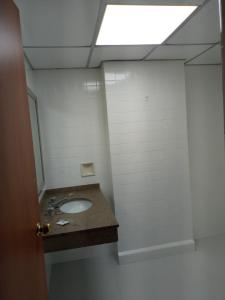 uma casa de banho com um lavatório e uma clarabóia em HOTEL PARQUE VIA em Cidade do México