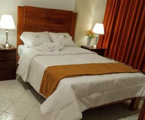 Postel nebo postele na pokoji v ubytování HOTEL LOS ANDES SUITE