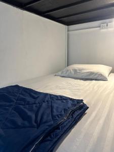 Ένα ή περισσότερα κρεβάτια σε δωμάτιο στο Blue Flow Hostel