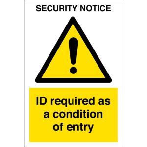 a sign with a caution sign and the words ic required as a condition of entry at Charlies in Skegness