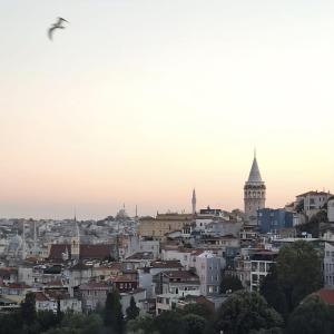 vistas a la ciudad de sarajevo al atardecer en Cezayir Rooms en Estambul