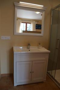 雷居斯的住宿－le Mas Provençal，浴室设有白色水槽和镜子