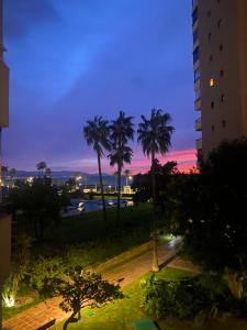 A garden outside Playamar Primera linea front beach