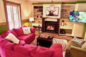 TV a/nebo společenská místnost v ubytování Chalets NABU La Sacacomie - Rivière - Billard