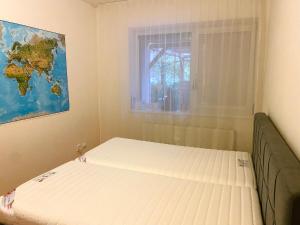 Ce lit se trouve dans un dortoir doté d'une fenêtre. dans l'établissement Apartment Hejčín, à Olomouc