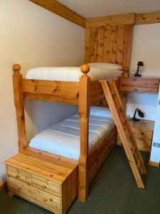 a couple of bunk beds in a room at Bilocale ad un passo dalle piste in Madonna di Campiglio