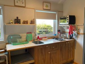 Η κουζίνα ή μικρή κουζίνα στο Cabaña Los Queltehue +10 φωτογραφίες