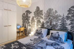 Ένα ή περισσότερα κρεβάτια σε δωμάτιο στο Luxury Forest Apartment