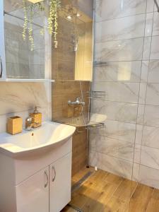 Vannituba majutusasutuses Apartman WHITE