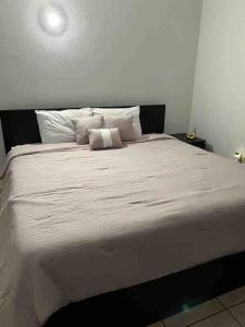 a large white bed with two pillows on it at Apartamento El Secreto in Canovanas