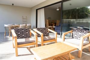 Гостиная зона в Appartement moderne de 3 chambres avec jardin près de la plage
